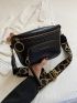 Letter Graphic Crocodile Embossed Sling Bag