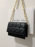 Mini Quilted Pattern Chain Square Bag