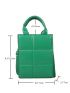 Quilted Pattern Double Handle Square Bag