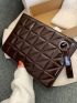 Quilted Artificial Patent Leather Square Bag