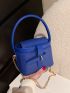 Mini Litchi Embossed Flap Bucket Bag