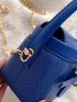 Mini Litchi Embossed Flap Bucket Bag