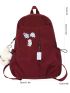 Cartoon Decor Zip Front Backpack With Doll