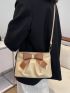 Minimalist Bow Decor Ruched Bag