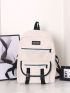 Letter Patch Contrast Binding Backpack