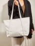 Crocodile Embossed Shoulder Tote Bag