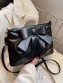 Bow Decor Ruched Crossbody Bag