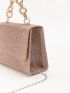 Mini Allover Glitter Decor Flap Square Bag