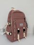 Letter Patch Release Buckle Detail Backpack