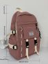 Letter Patch Release Buckle Detail Backpack
