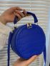 Mini Crocodile Embossed Top Handle Circle Bag