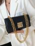 Mini Litchi Embossed Flap Chain Square Bag