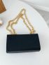 Mini Litchi Embossed Flap Chain Square Bag