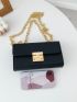 Mini Litchi Embossed Flap Chain Square Bag