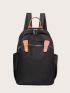 Contrast Trim Snap Button Backpack