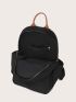 Contrast Trim Snap Button Backpack