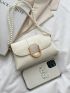 Mini Minimalist Faux Pearl Decor Flap Square Bag