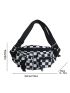 Colorblock Plaid Multi-compartment Fanny Pack