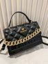 Chain Decor Quilted Square Bag
