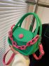 Mini Minimalist Chain Decor Saddle Bag