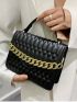 Quilted Chain Decor Flap Square Bag