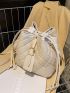 Minimalist Quilted Drawstring Bucket Bag