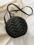 Chevron Circle Bag With Top Handle