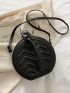 Chevron Circle Bag With Top Handle