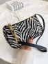 Zebra Striped Pattern Baguette Bag