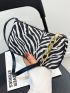 Zebra Striped Pattern Baguette Bag