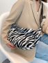 Zebra Striped Pattern Crossbody Bag