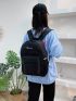 Letter Graphic Backpack With Small Pouch