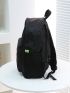 Letter Graphic Mesh Panel Functional Backpack