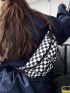 Checkered Graphic Knot Decor Waist Bag