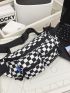 Checkered Graphic Knot Decor Waist Bag