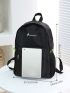 Letter Graphic Mesh Panel Functional Backpack