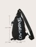 Letter Graphic Sling Bag