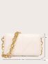 Minimalist Quilted Chain Flap Square Bag