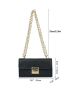 Mini Litchi Embossed Flap Chain Square Bag