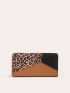 Leopard Pattern Detail Long Wallet