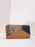 Leopard Pattern Detail Long Wallet