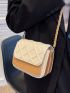 Mini Colorblock Quilted Chain Flap Square Bag