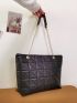 Quilted Chain Shoulder Tote Bag