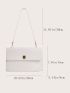 Minimalist Metal Detail Flap Square Bag