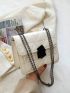 Mini Quilted Pattern Chain Square Bag