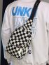 Checkered Graphic Sling Bag