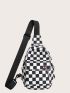 Checkered Graphic Sling Bag