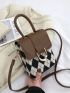 Mini Geometric Pattern Flap Square Bag