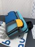 Letter Patch Colorblock Waist Bag