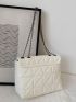 Quilted Pattern Flap Square Bag